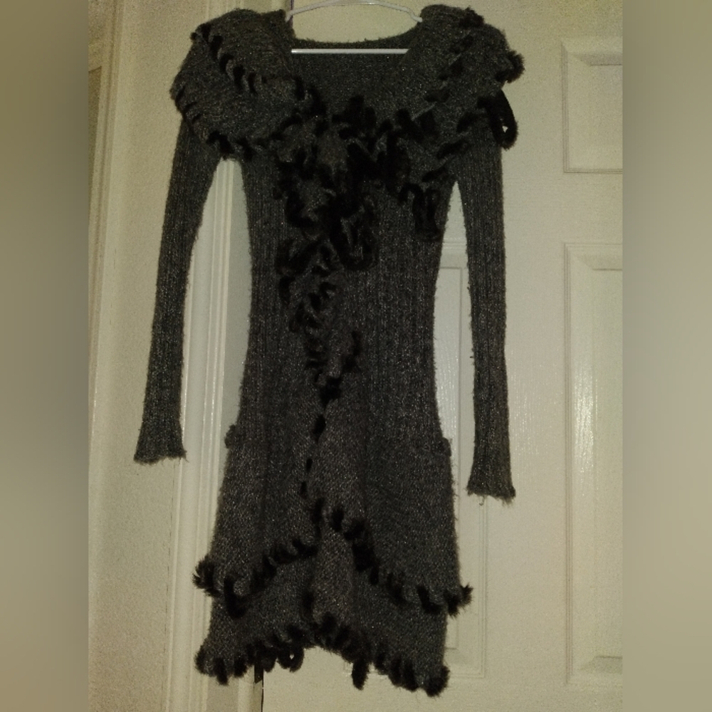 Y2k ruffledFaux fur Coat